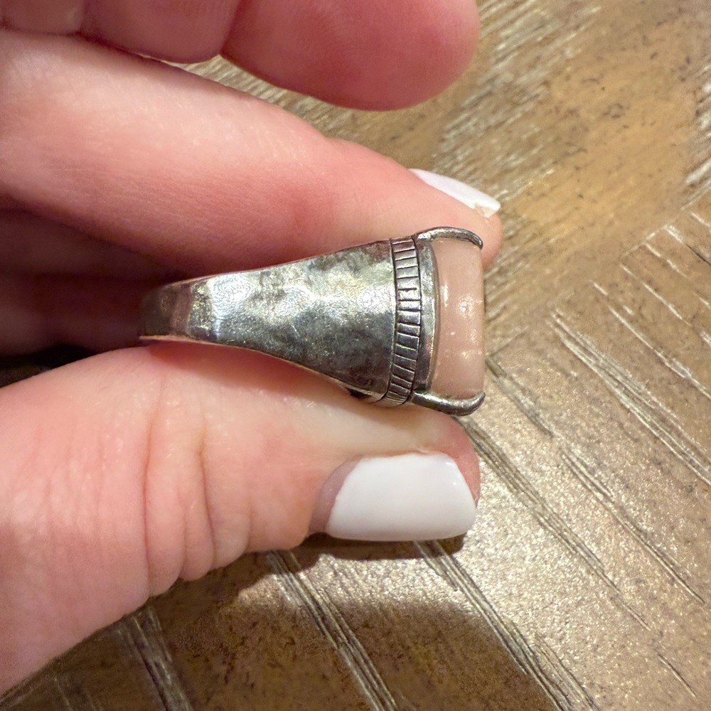 Silpada Pink and Sterling Silver Ring, size 4-4.5 cocktail ring - Picture 8 of 9